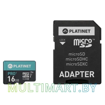 Карта памяти Platinet PMMSD16UI 16GB (с адаптером)